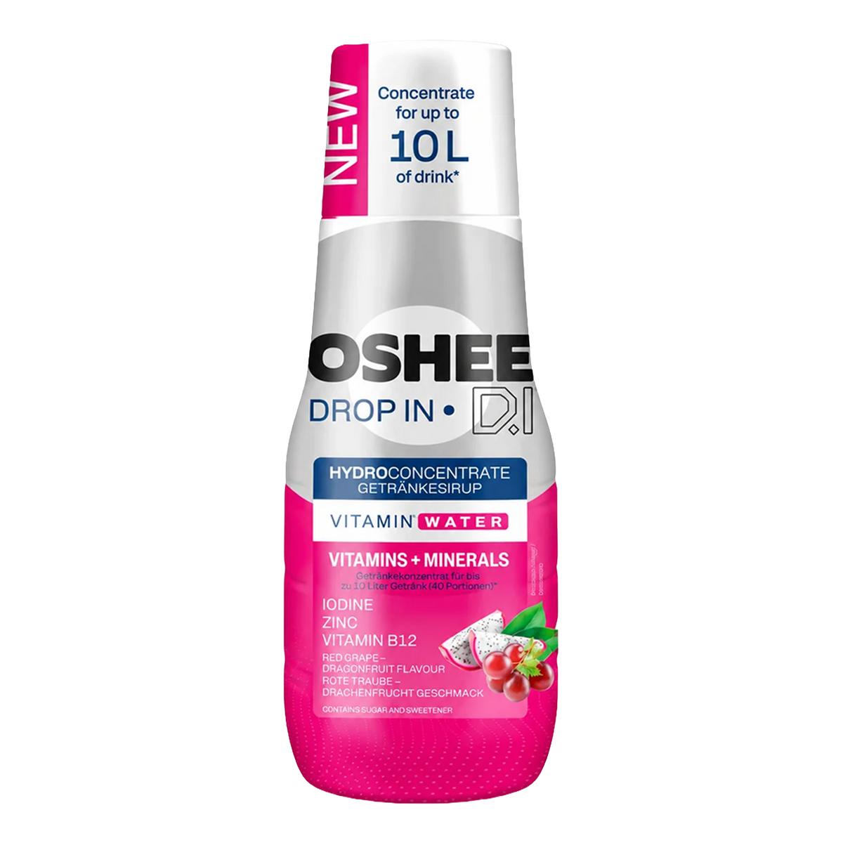 Getränkesirup OSHEE DROP IN Rote Traube-Drachenfrucht – Vitamine und Mineralstoffe – 500 ml