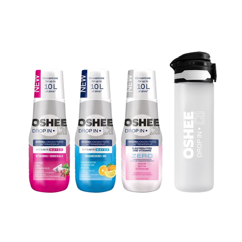 3 x Getränkesirup-Mix in verschiedenen Geschmacksrichtungen + 650-ML-FLASCHE tritan