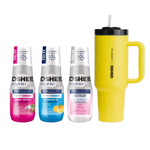 3 x Getränkesirup-Mix in verschiedenen Geschmacksrichtungen +  gelb Flasche 1200 ml