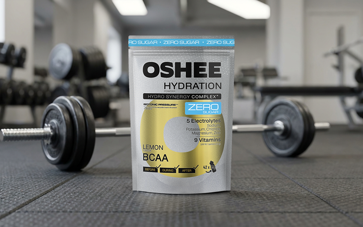 Oshee Lemon BCAA Zero im Fitnessstudio