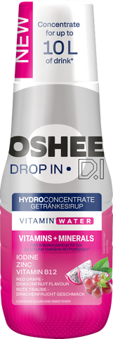 Getränkesirup OSHEE DROP IN Rote Traube-Drachenfrucht – Vitamine und Mineralstoffe – 500 ml