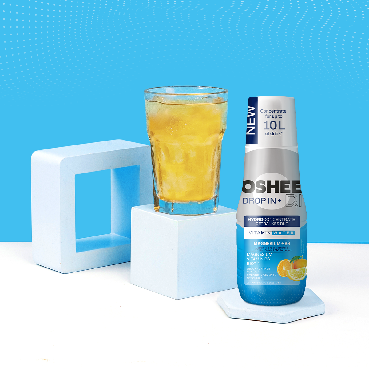 Getränkesirup OSHEE DROP IN Zitrone-Orange – Vitamine und Magnesium – 500 ml