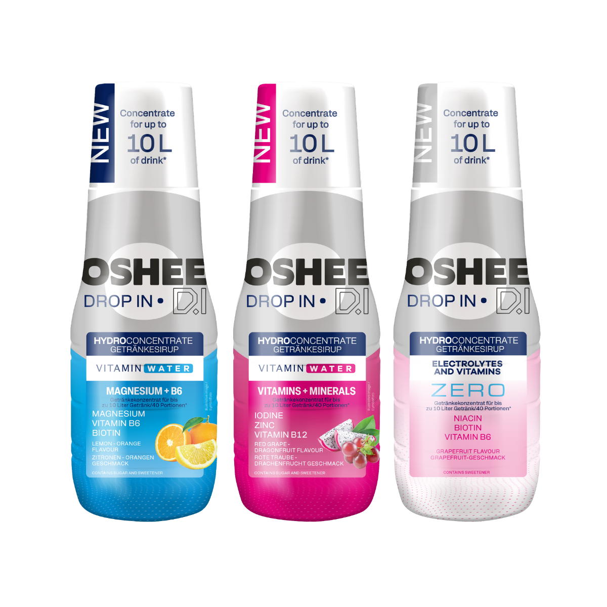 Taste Explorer Pack - Red Grape-Dragon Fruit + Grapefruit + Lemon-Orange – 3 x 500 ml