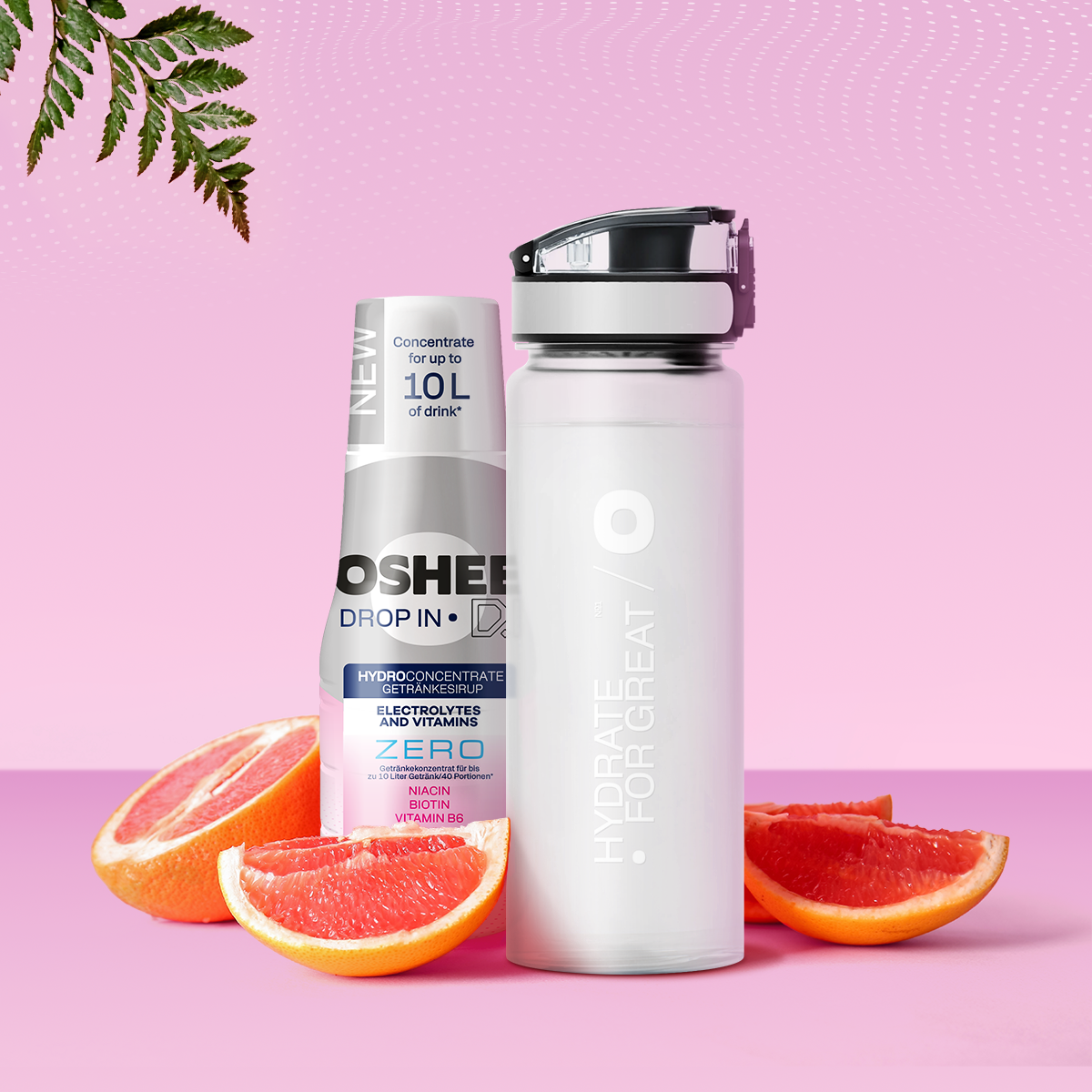 Getränkesirup OSHEE DROP IN ZERO – Grapefruit – Elektrolyte und Vitamine – 500 ml